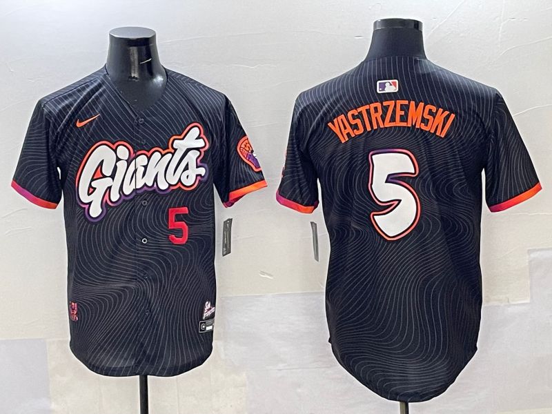 Men San Francisco Giants #5 Yastrzemski Black Joint Name 2025 Nike MLB Jersey style 32->san francisco giants->MLB Jersey